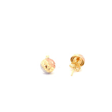 Load image into Gallery viewer, 18K Gold Earrings Stud Tricolor White Yellow Rose Gold 1.22 grams - Rafant
