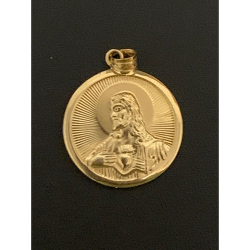 18K Gold Pendant Jesus Christ Round 2.79 grams - Rafant