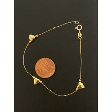 Load image into Gallery viewer, 18K Gold Bracelet Heart 1.30 grams Size 7.5 inches - Rafant
