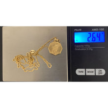 Load image into Gallery viewer, 18K Gold Necklace Chain 18 inches with Sacred Heart Mother Mary Pendant 2.64 grams - Rafant
