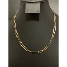 Load image into Gallery viewer, 18K Yellow Gold Necklace Chain Paperclips 17.5 inches - Rafant
