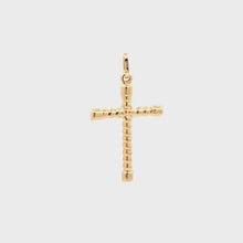 Load and play video in Gallery viewer, 18K Yellow Gold Pendant Cross Religious 1.34 grams

