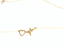 Load image into Gallery viewer, New Authentic 18K Saudi Gold 17.25&quot; Necklace with Heart Beat Pendant - Rafant
