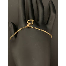 Load image into Gallery viewer, 18K Gold Bracelet Rolo Chain with Open Heart Charm 8 inches - Rafant
