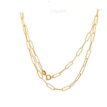 Load image into Gallery viewer, 18K Yellow Gold Necklace Chain Paperclip Size 18 inches - Rafant
