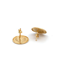Load image into Gallery viewer, 18K Yellow Gold Stud Earrings Round Circle - Rafant
