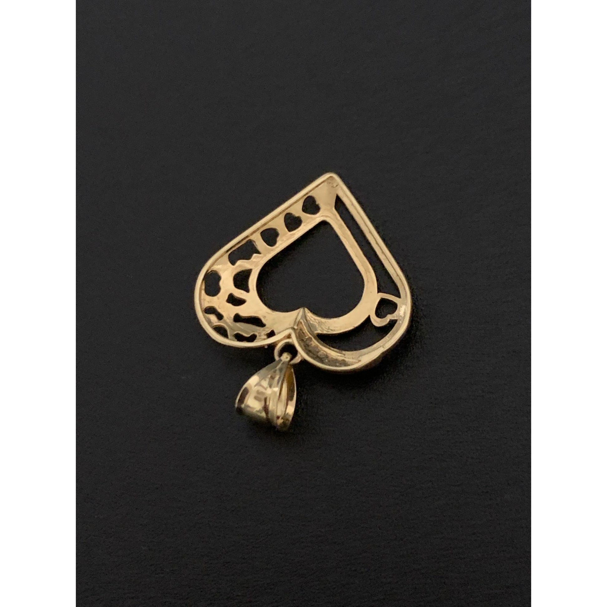 18K Gold Pendant Heart Pendant Cubic Zirconia 1.65 grams - Rafant