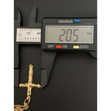 Load image into Gallery viewer, 18K Gold Necklace Chain Curb 17.75 inches with Cross Pedant 2.33 grams - Rafant
