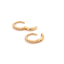 Load image into Gallery viewer, 18K Gold Earrings Huggie Beaded Very Tiny Hoops - Rafant
