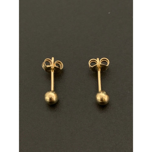 18K Gold Earrings Stud Balls Tiny 0.90 grams - Rafant