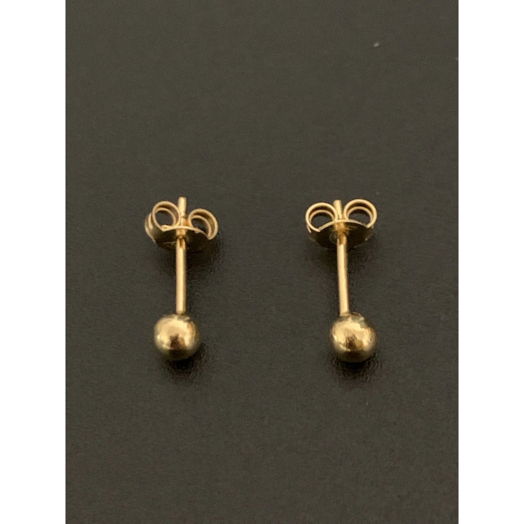 18K Gold Earrings Stud Balls Tiny 0.90 grams - Rafant