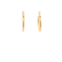 Load image into Gallery viewer, 18K Yellow Gold Earrings Hoops Small Textured 1.20 grams - Rafant
