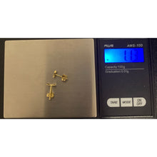 Load image into Gallery viewer, 18K Gold Earrings Stud Star Moon 1.13 grams Small - Rafant
