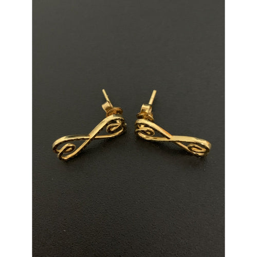 18K Gold Earrings Post Infinity 1.80 grams - Rafant