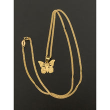 Load image into Gallery viewer, 18K Gold Necklace Chain 17.75 inches with Butterfly Pendant 2.68 grams - Rafant
