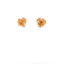 Load image into Gallery viewer, 18K Yellow Gold Earrings Heart Stud Textured 0.95 grams Small - Rafant
