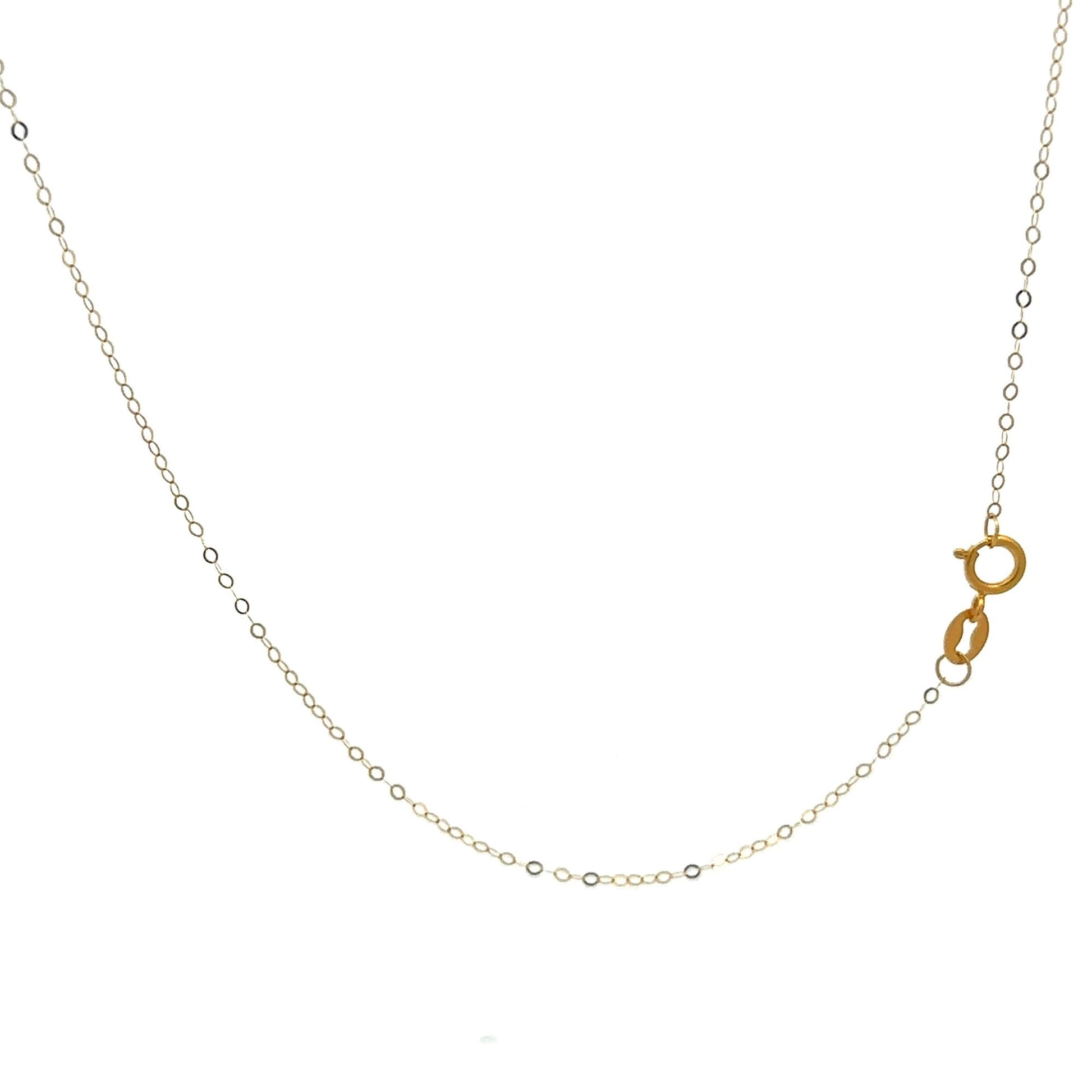 18K Gold Necklace Chain Cable Link Star Pendant 1.37 grams - Rafant