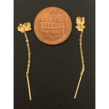Load image into Gallery viewer, 18K Gold Earrings Threader Cat Animal 0.35 grams - Rafant
