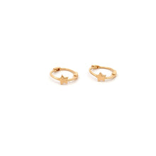 Load image into Gallery viewer, 18K Gold Earrings Huggie Very Tiny Hoops Star - Rafant
