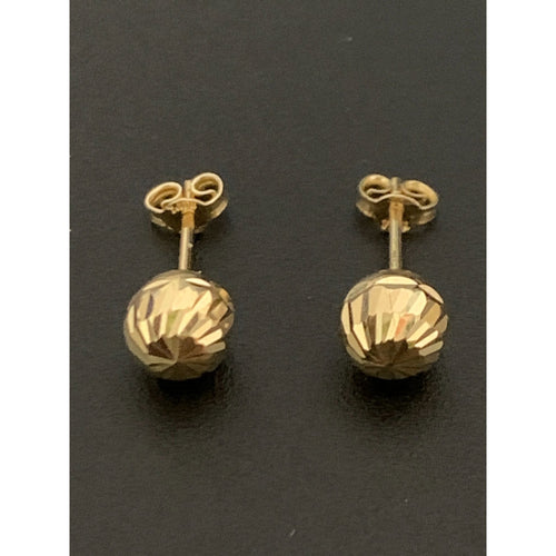 18K Gold Earrings Stud Balls 1.36 grams - Rafant
