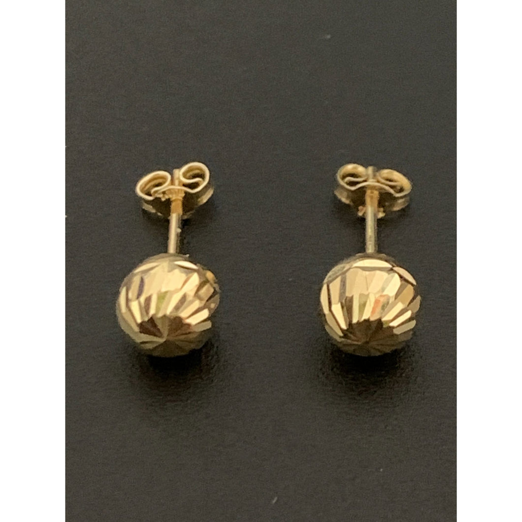 18K Gold Earrings Stud Balls 1.36 grams - Rafant