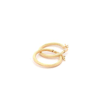 Load image into Gallery viewer, 18K Yellow Gold Earrings Hoops Small Textured 1.22 grams - Rafant
