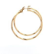 Load image into Gallery viewer, 18K Yellow Gold Earrings Hoops Spiral Large 1.75 grams - Rafant
