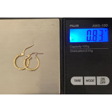 Load image into Gallery viewer, 18K Gold Earrings Hoops Loops Small Lightweight 0.83 grams - Rafant
