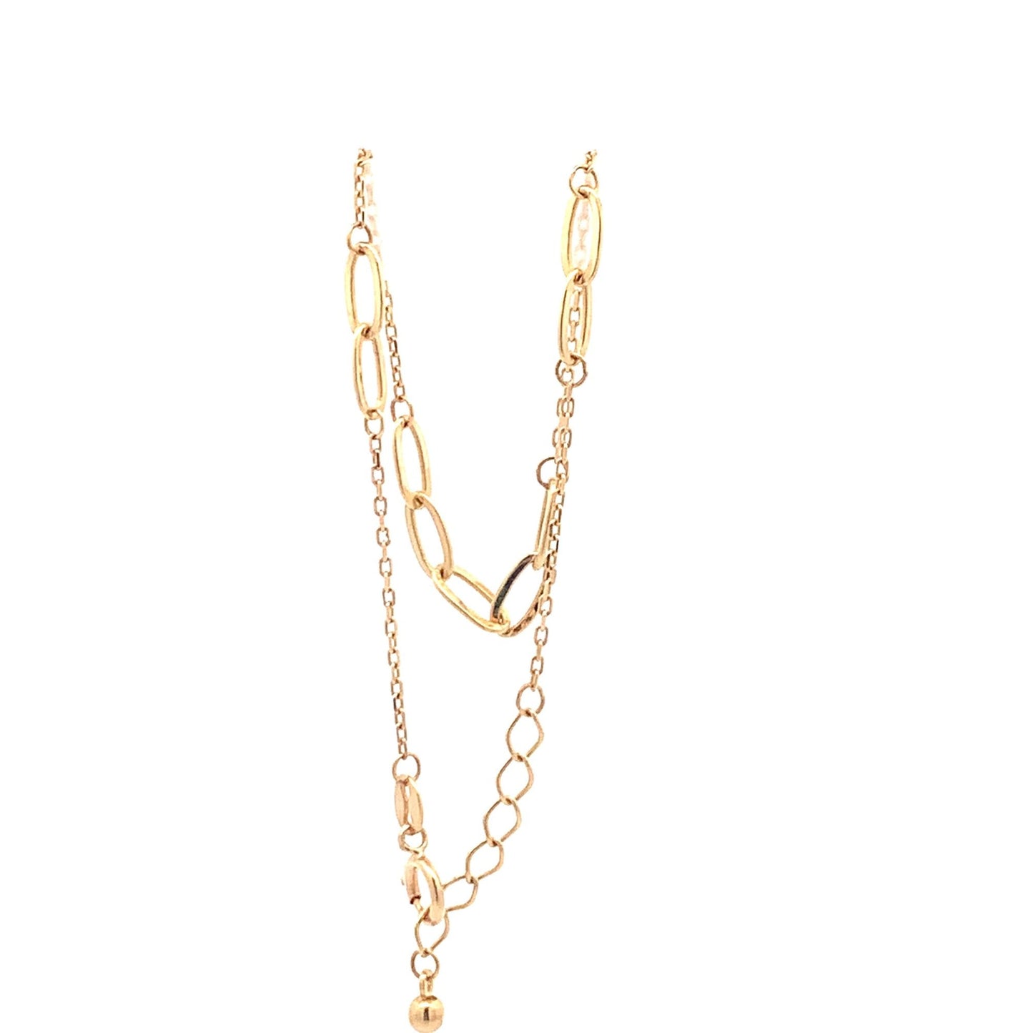 18K Yellow Gold Bracelet Paperclip 6 inches plus 1 inch extension 1.39 grams - Rafant