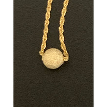 Load image into Gallery viewer, 18K Saudi Gold Necklace Chain 17.75&quot; with Frosted Ball Charm Pendant - Rafant
