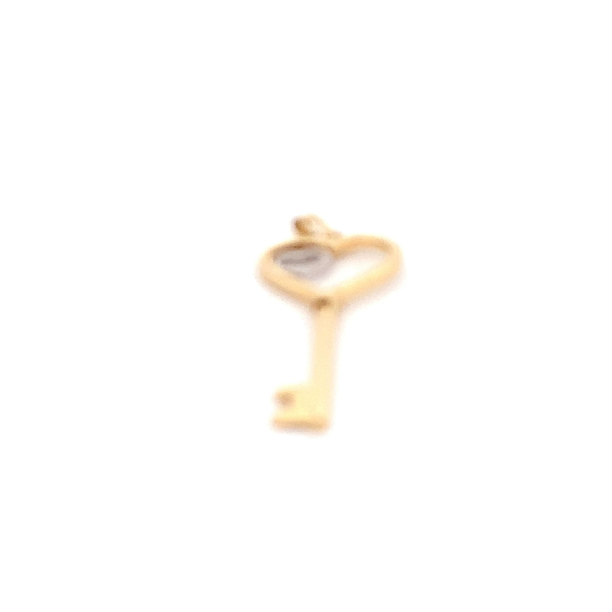 18K Yellow Gold Pendant Key Heart 1.59 grams - Rafant