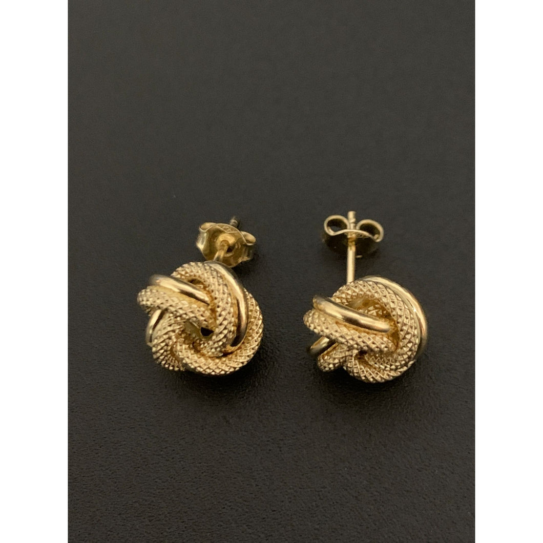 18K Gold Earrings Stud Knot 2.22 grams - Rafant