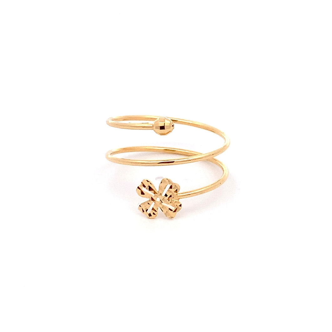 18K Gold Ring Flower Spiral Size 8 - Rafant