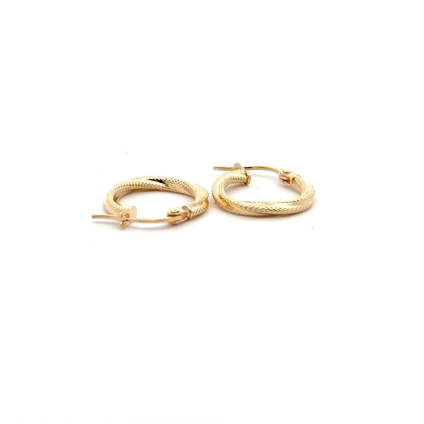 18K Yellow Gold Earrings Hoops Small 0.84 grams - Rafant