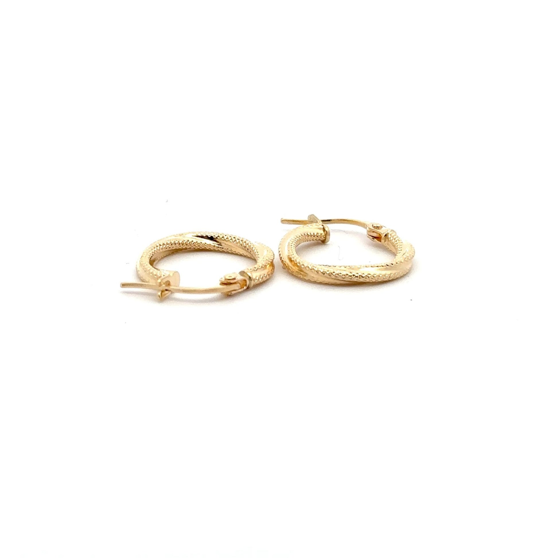 18K Yellow Gold Earrings Hoops Small 0.84 grams - Rafant