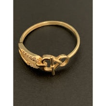 Load image into Gallery viewer, 18K Gold Ring Size 6.75 Heart with Russian Stones - Rafant
