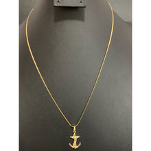 Load image into Gallery viewer, 18k Gold Necklace Chain 19.50&quot; with Cross Anchor Pendant - Rafant
