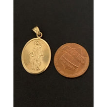 Load image into Gallery viewer, 18K Gold Pendant Religious Oval Mother Mary Jesus Christ 2.23 grams - Rafant
