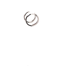 Load image into Gallery viewer, 18K White Gold Earrings Hoops Huggies Very Tiny 0.93 grams - Rafant
