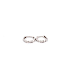 Load image into Gallery viewer, 18K White Gold Earrings Hoops Huggies Very Tiny 0.93 grams - Rafant
