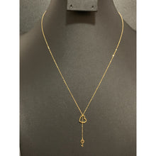 Load image into Gallery viewer, 18K Gold Necklace Chain with Heart Key Pendant 0.69 grams - Rafant
