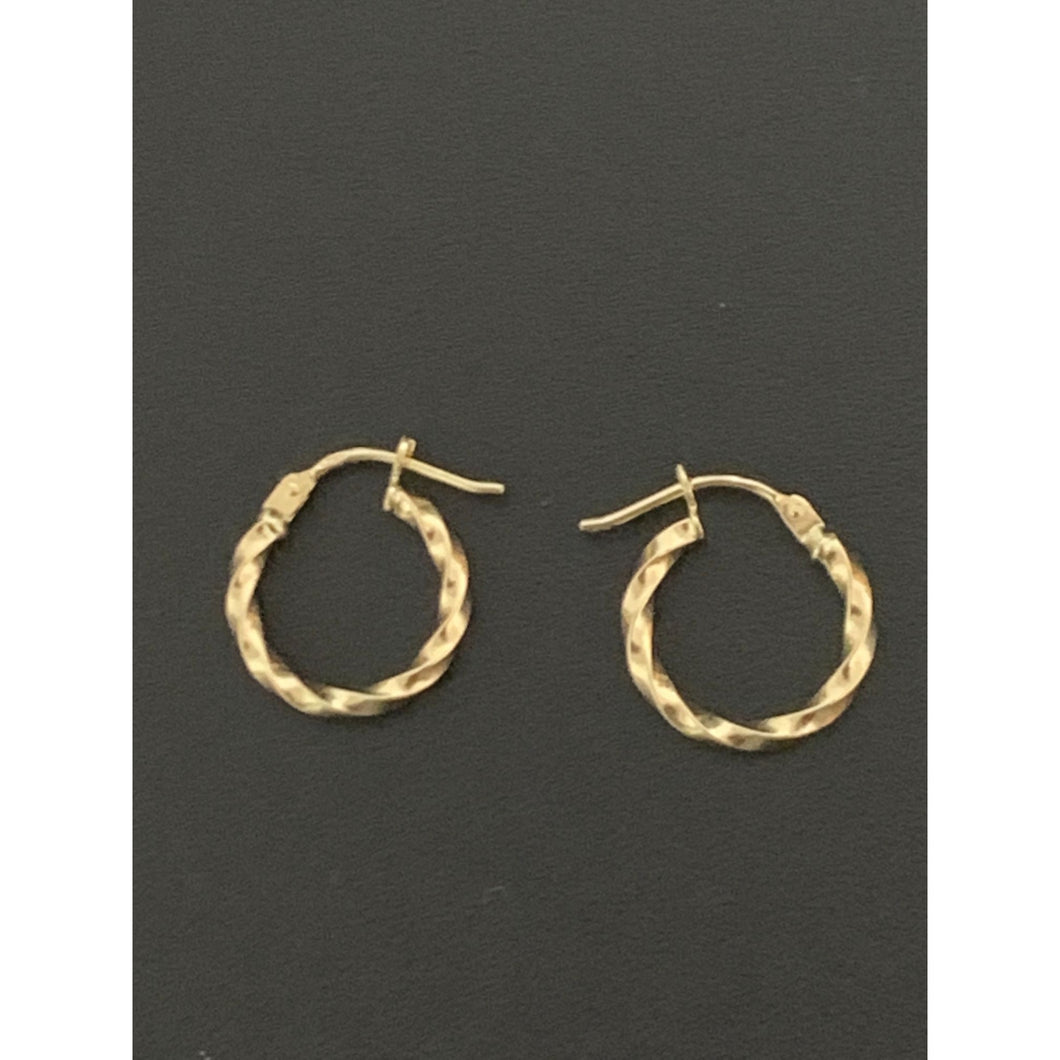 18K Gold Earrings Hoops Loops 0.89 grams Very Small - Rafant