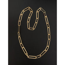 Load image into Gallery viewer, 18K Yellow Gold Necklace Chain Paperclips 17.5 inches - Rafant
