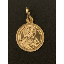 Load image into Gallery viewer, 18K Gold Pendant Round Circle Jesus Christ 1.22 grams - Rafant
