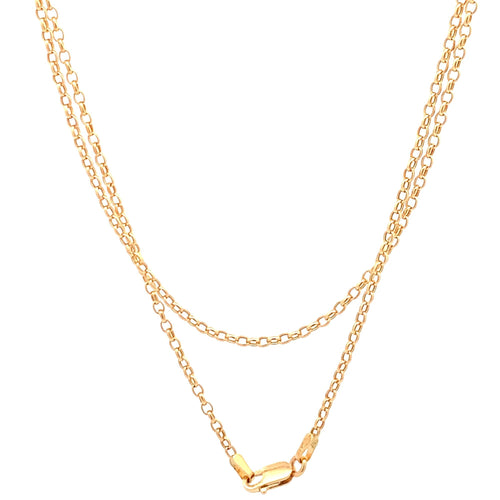18K Yellow Gold Necklace Chain Rolo Link 2.31 grams 19.75 inches - Rafant