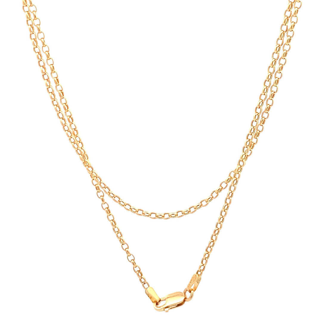18K Yellow Gold Necklace Chain Rolo Link 2.31 grams 19.75 inches - Rafant