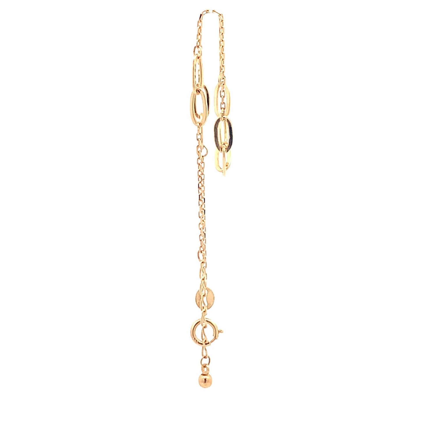 18K Yellow Gold Bracelet Paperclip 6 inches plus 1 inch extension 1.39 grams - Rafant
