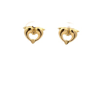 Load image into Gallery viewer, 18K Gold Earrings Stud Dolphins Small 0.66 grams - Rafant
