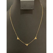 Load image into Gallery viewer, 18K Gold Necklace 18 inches with Heart Charms 1.81 grams - Rafant
