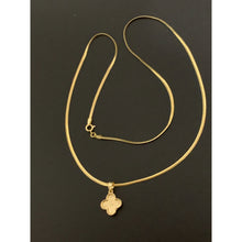 Load image into Gallery viewer, 18K Gold Necklace Snake Chain 18 inches with Lucky Four Clover Pendant - Rafant
